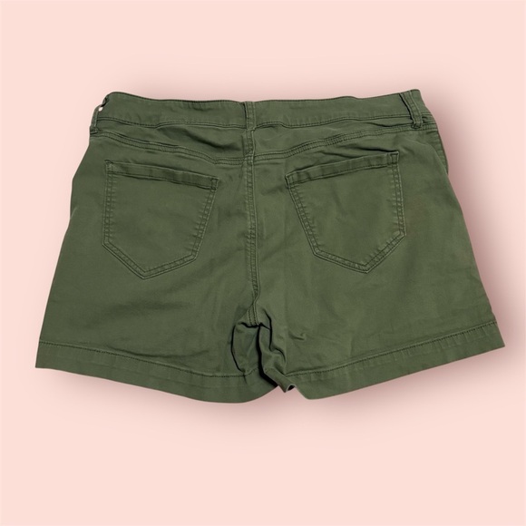 Mix Green Cargo Shorts Casual Cotton Blend - Picture 2 of 3